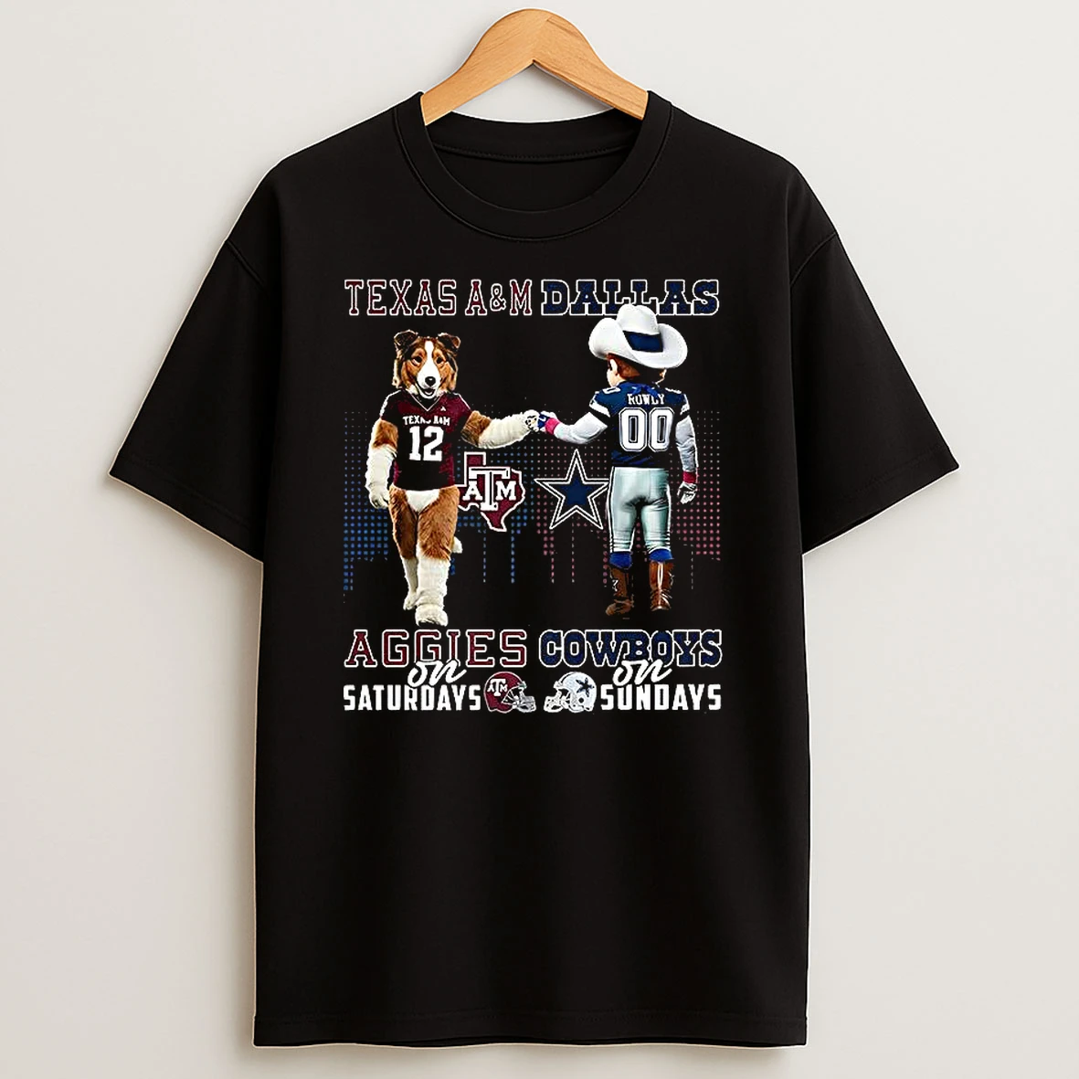 Texas Am Aggies On Saturdays Vs Dallas Cowboys On Sundays Mascot T Shirt