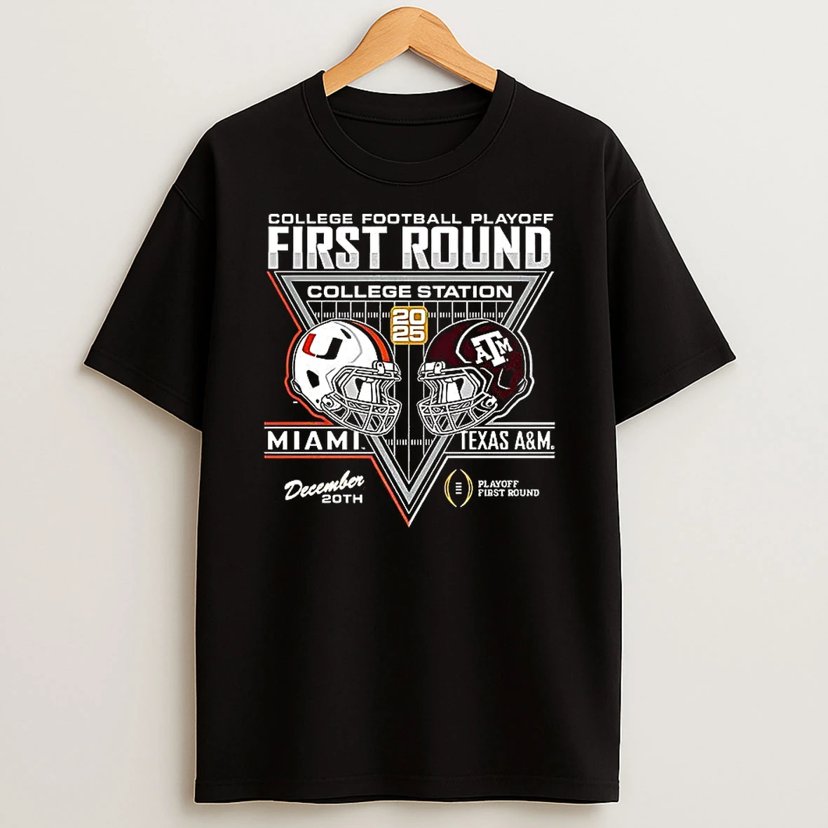 Texas Am Aggies Vs Miami Hurricanes College Station Frst Round 2025 T Shirt