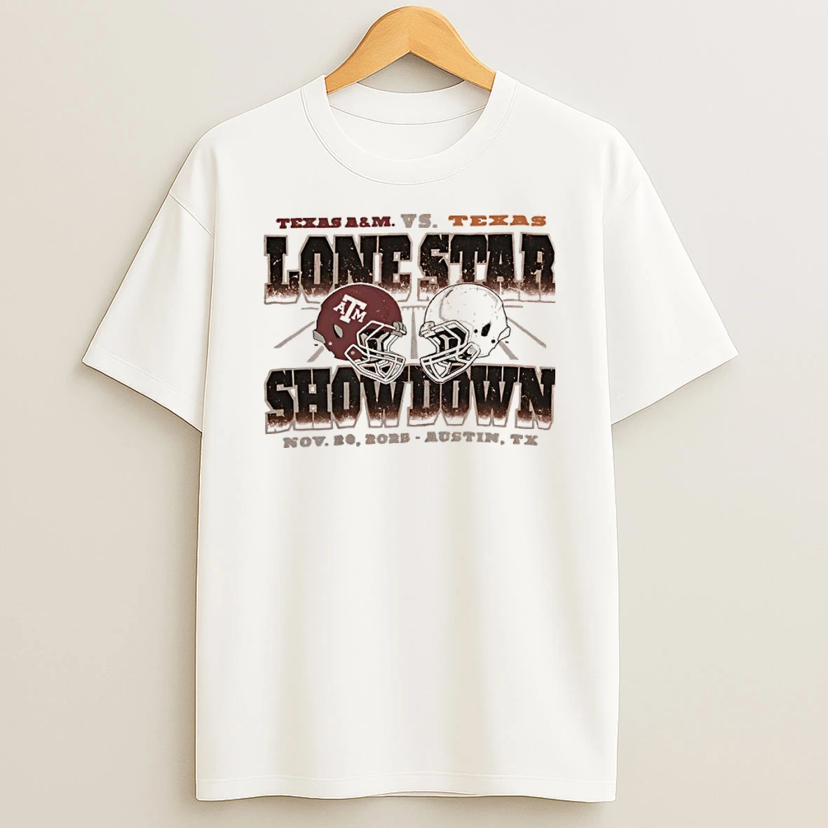 Texas Am Vs Texas 2025 Lone Star Showdown Football Helmet T Shirt