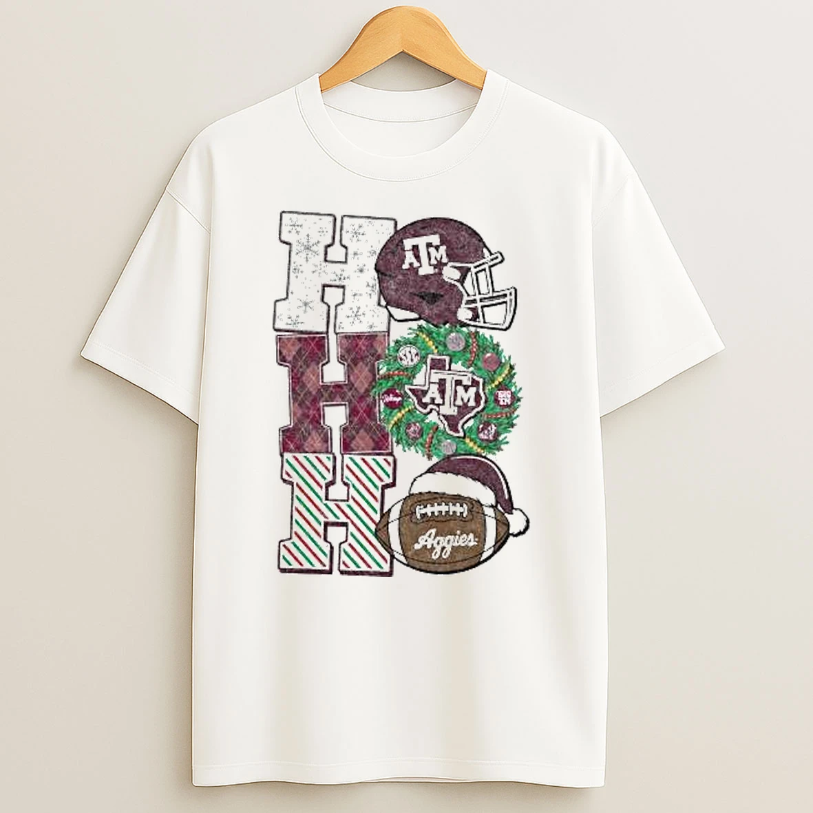 Texas Am Aggies Football Christmas Ho Ho Ho T Shirt