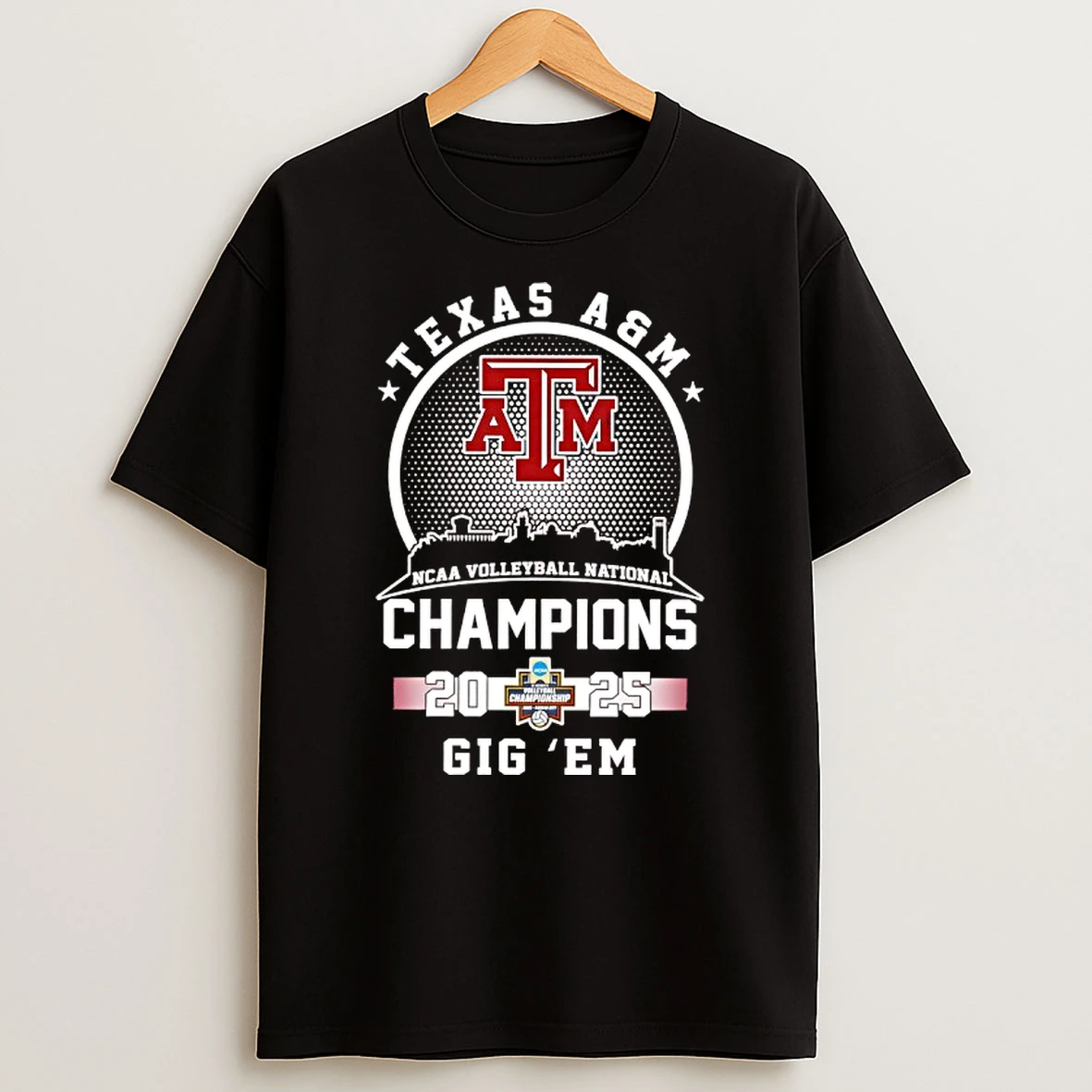 Texas Am Aggies Gig Em Ncaa Voleyball National Champions 2025 T Shirt