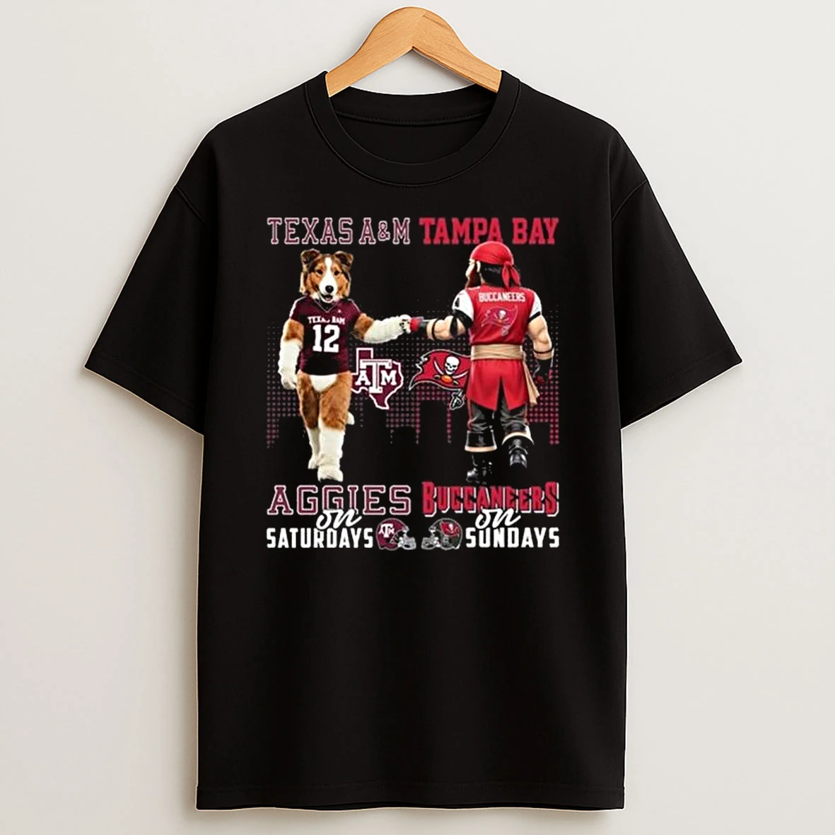 Texas Am Aggies On Saturdays X Tampa Bay Buccaneers On Sundays Mascot 2025 T Shirt