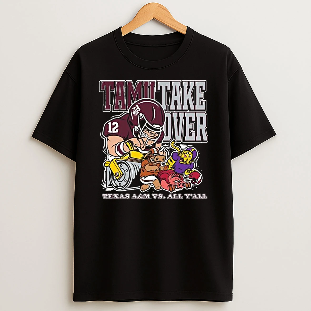 Texas Am Aggies Vs All Yall Tamu Takeover Mascot T Shirt