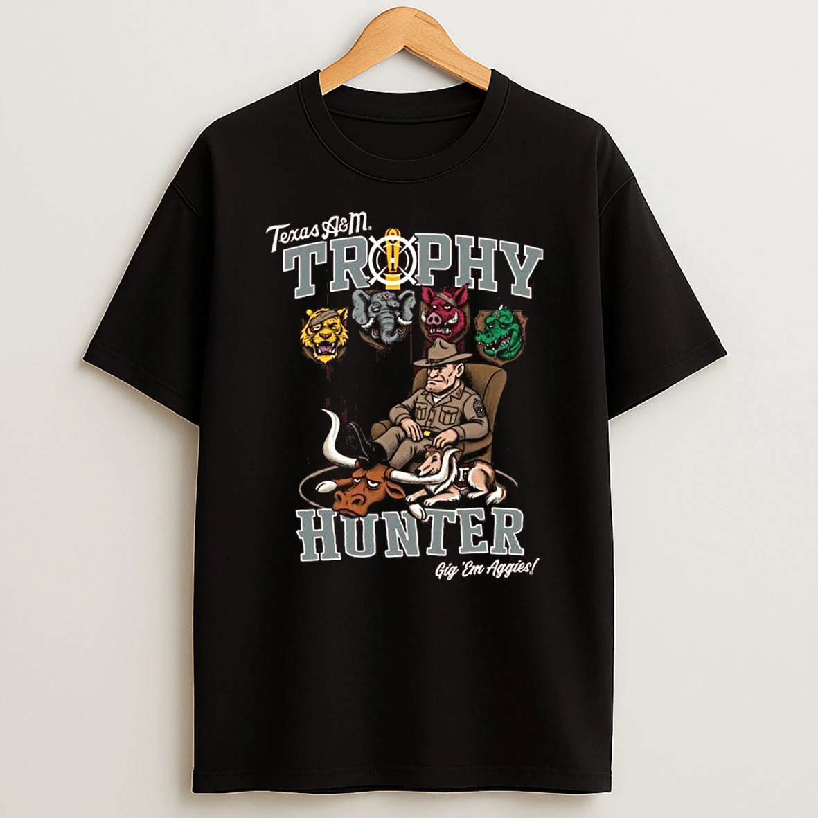 Texas Am Trophy Hunter Gig Em Aggies Mascot T Shirt