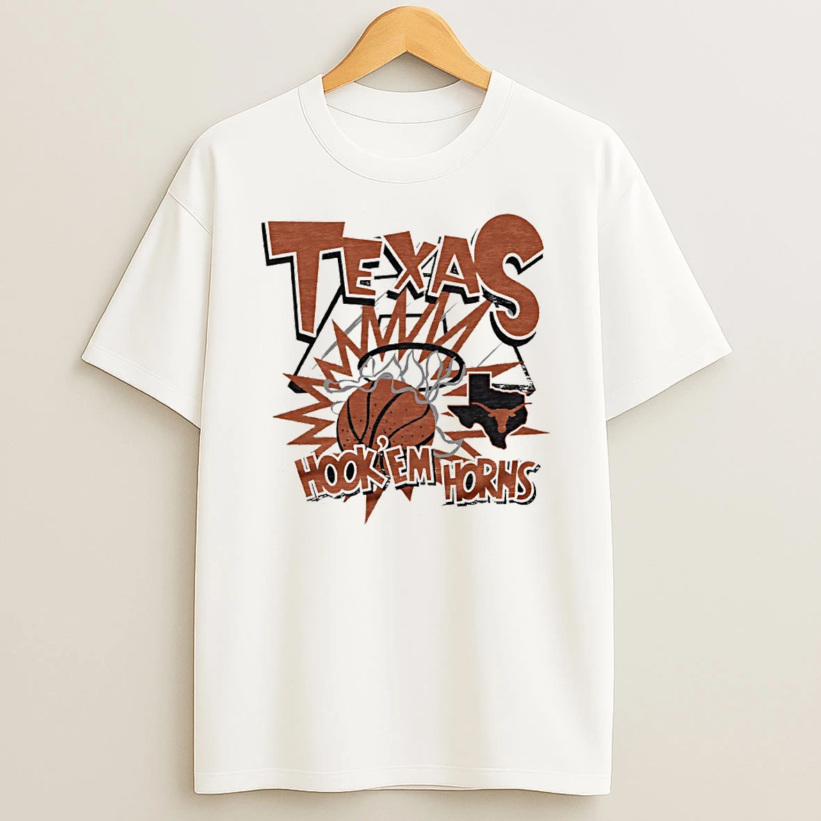 Texas Longhorns Basketball Slam Dunk Hook Em Horns Circle T Shirt