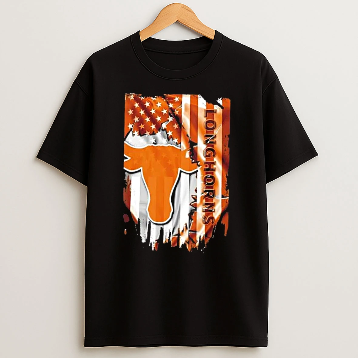 Texas Longhorns Football X American Flag T Shirt