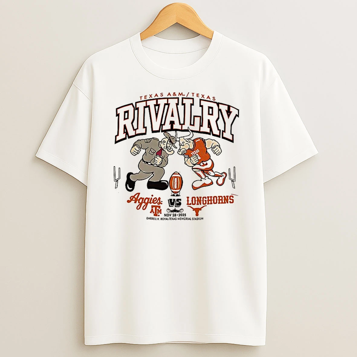 Texas Longhorns Vs Texas Am Football Rivalry Mascot 2025 T Shirt