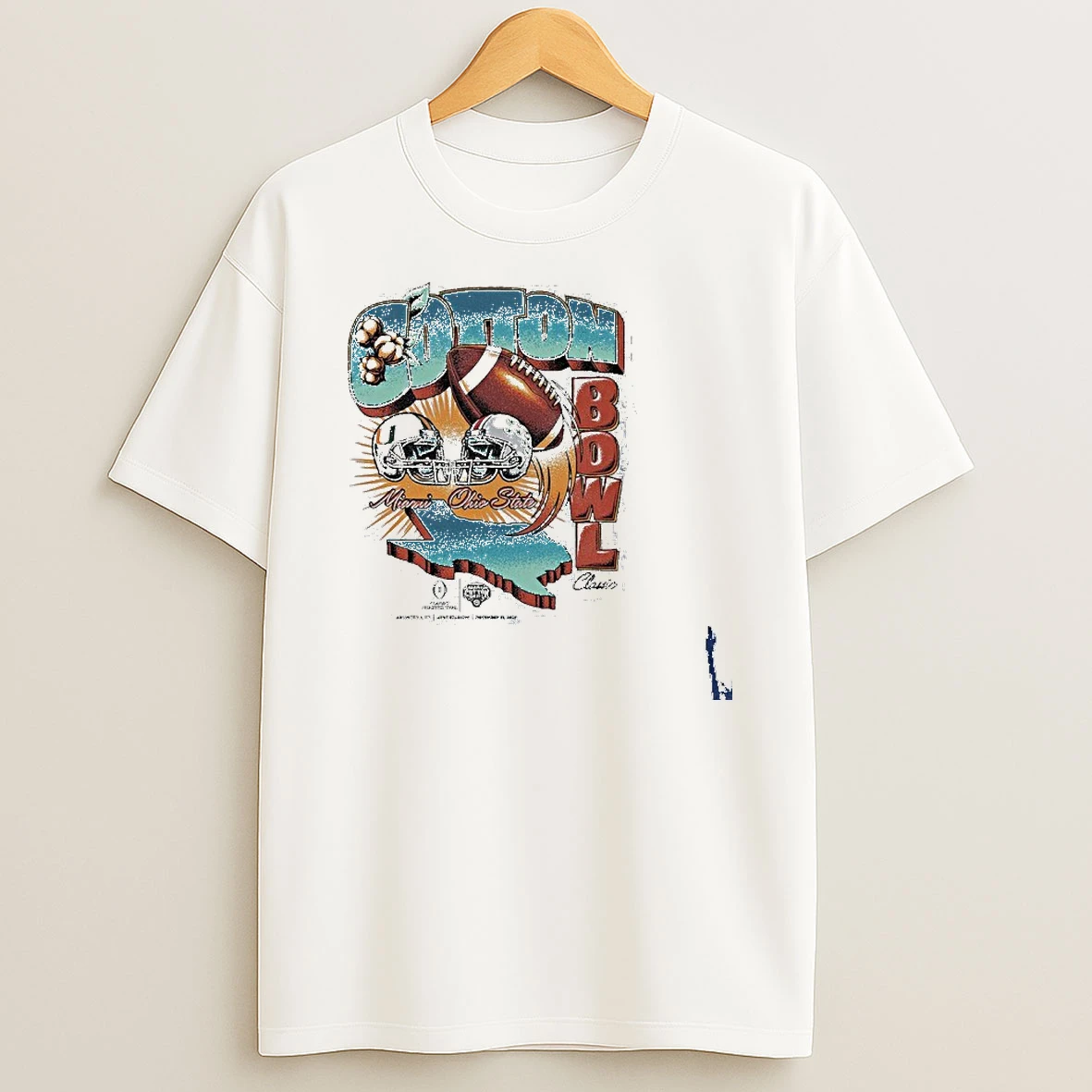 Texas Map Cotton Bowl Classic 2025 Miami Vs Ohio State Vintage Matchup T Shirt