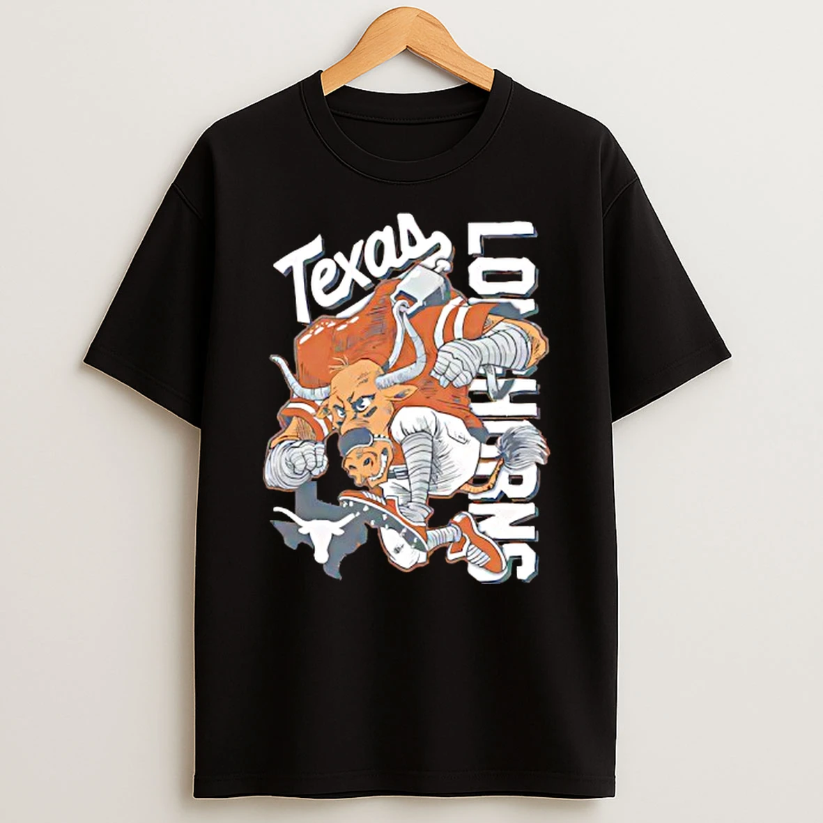 Texas Orange Texas Longhorns Sketched Mascot T Shirt