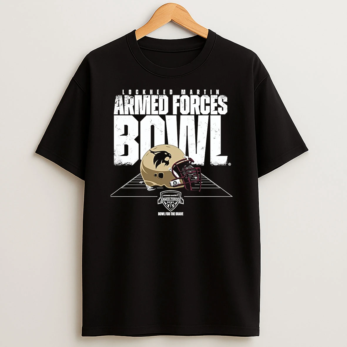 Texas State Bobcats 2026 Armed Forces Bowl Helmet T Shirt