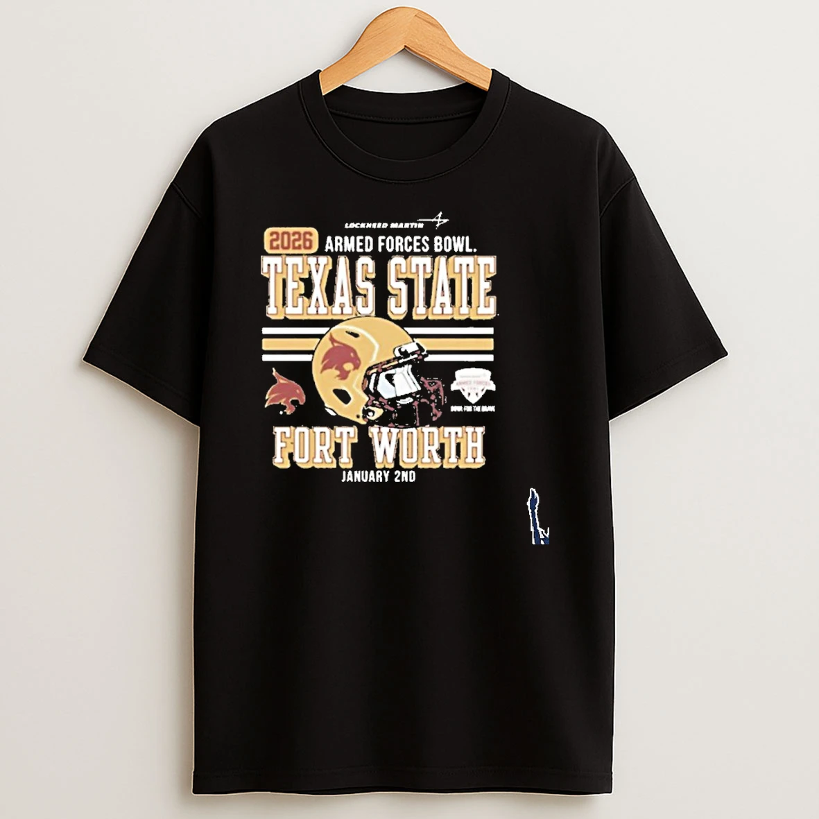 Texas State Fort Worth University Football Armed Forces Bowl Bound Jan 2 2026 Helmet T Shirt