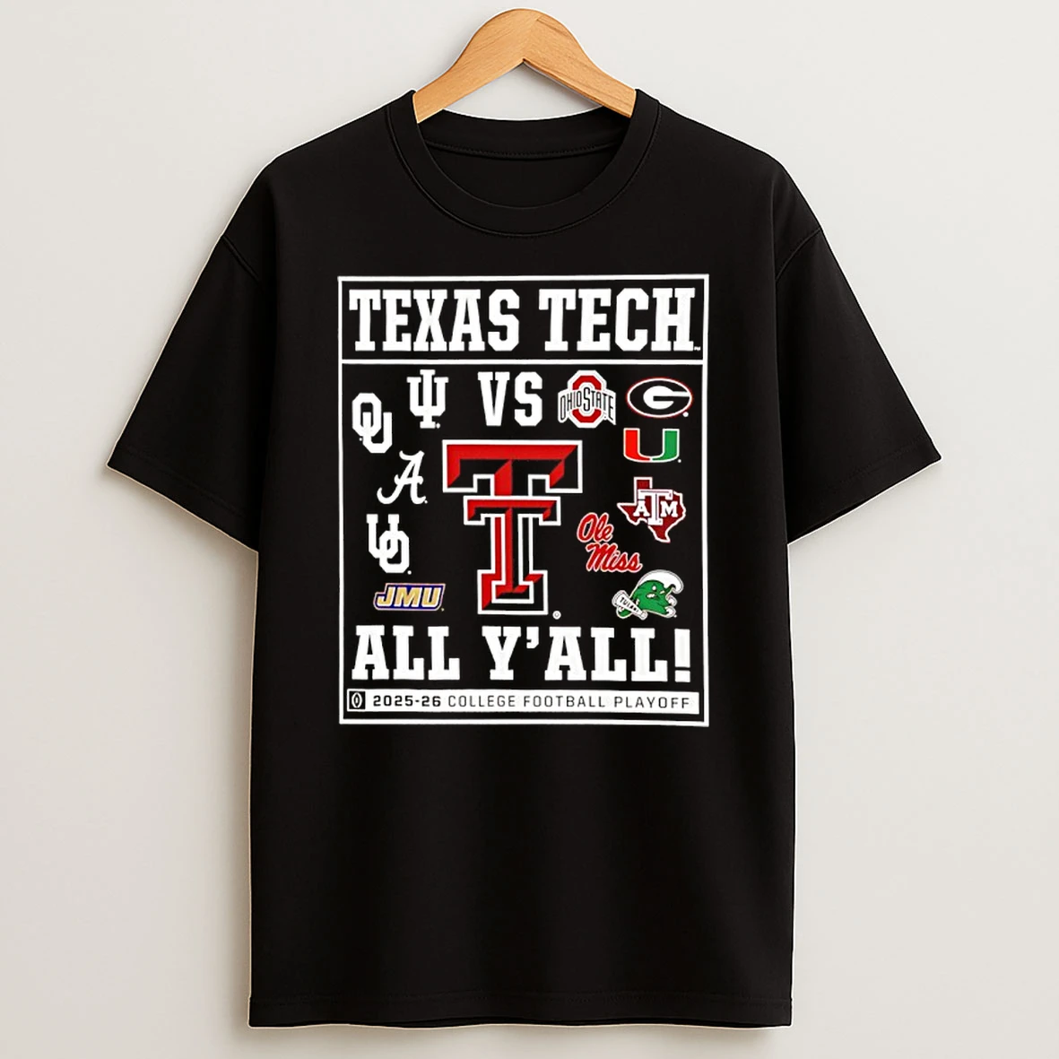 Texas Tech 2025 Cfp Framed 12 Team All Yall T Shirt