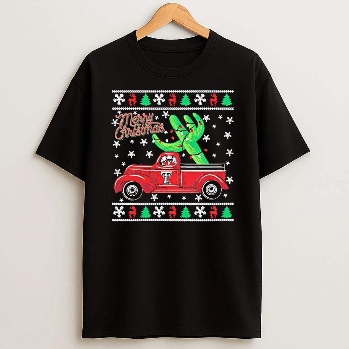 Texas Tech Christmas Cactus Truck T Shirt