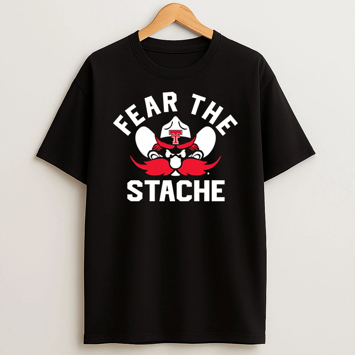 Texas Tech Fear The Stache Logo T Shirt