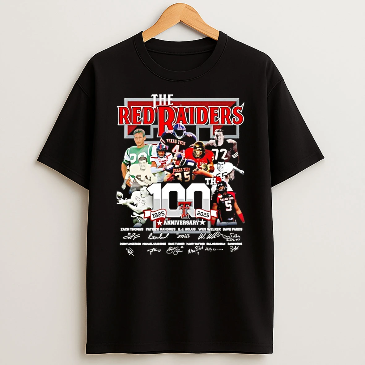 Texas Tech Red Raiders 100th Anniversary 1925 2025 Signatures T Shirt
