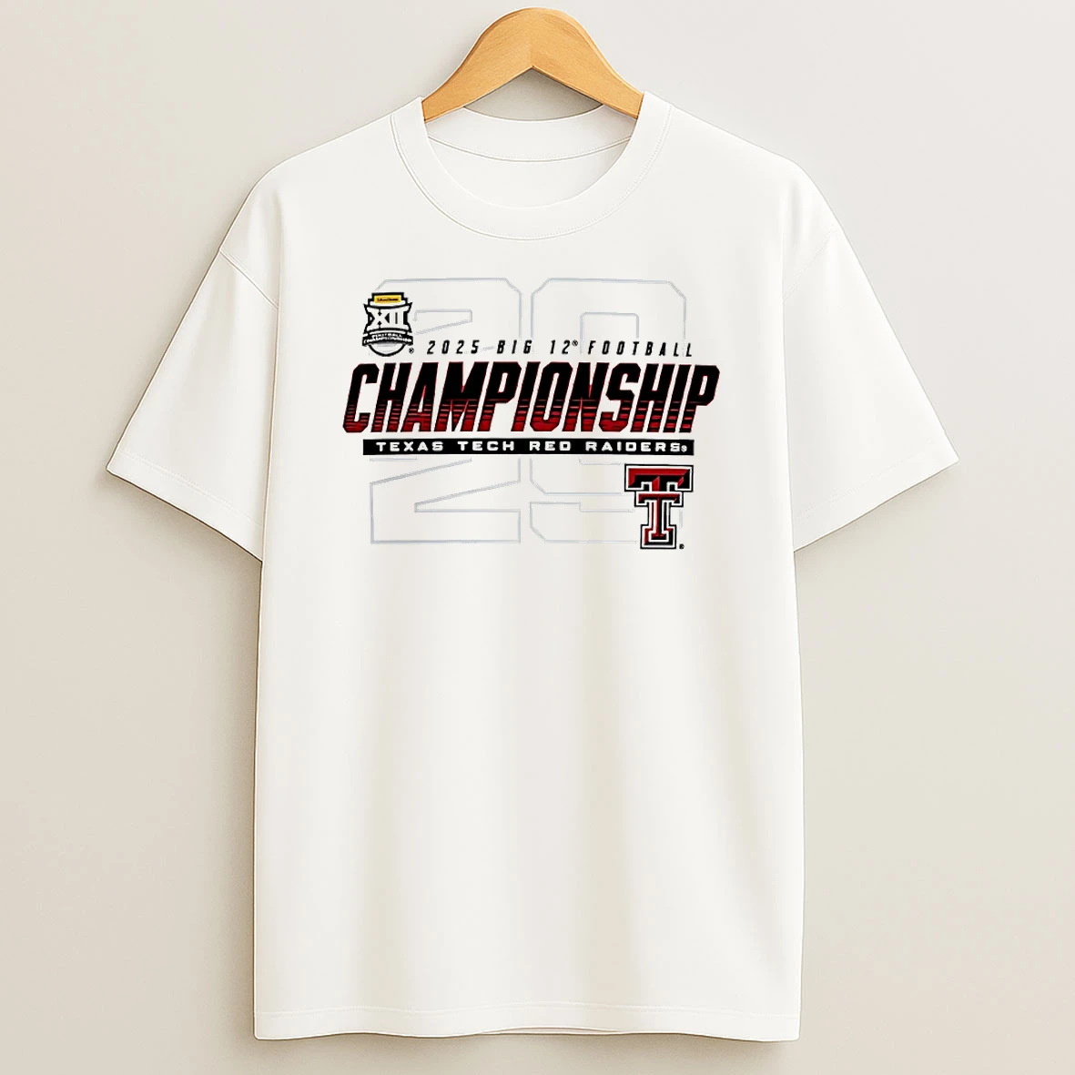 Texas Tech Red Raiders 2025 Big 12 Football Championship Circle T Shirt