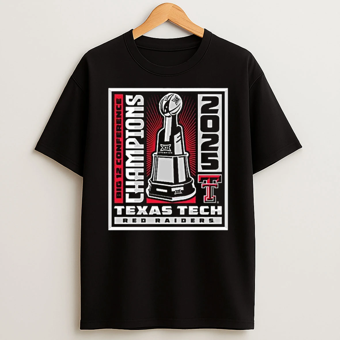 Texas Tech Red Raiders 2025 Big 12 Champions Winner Win Trophy T Shirt