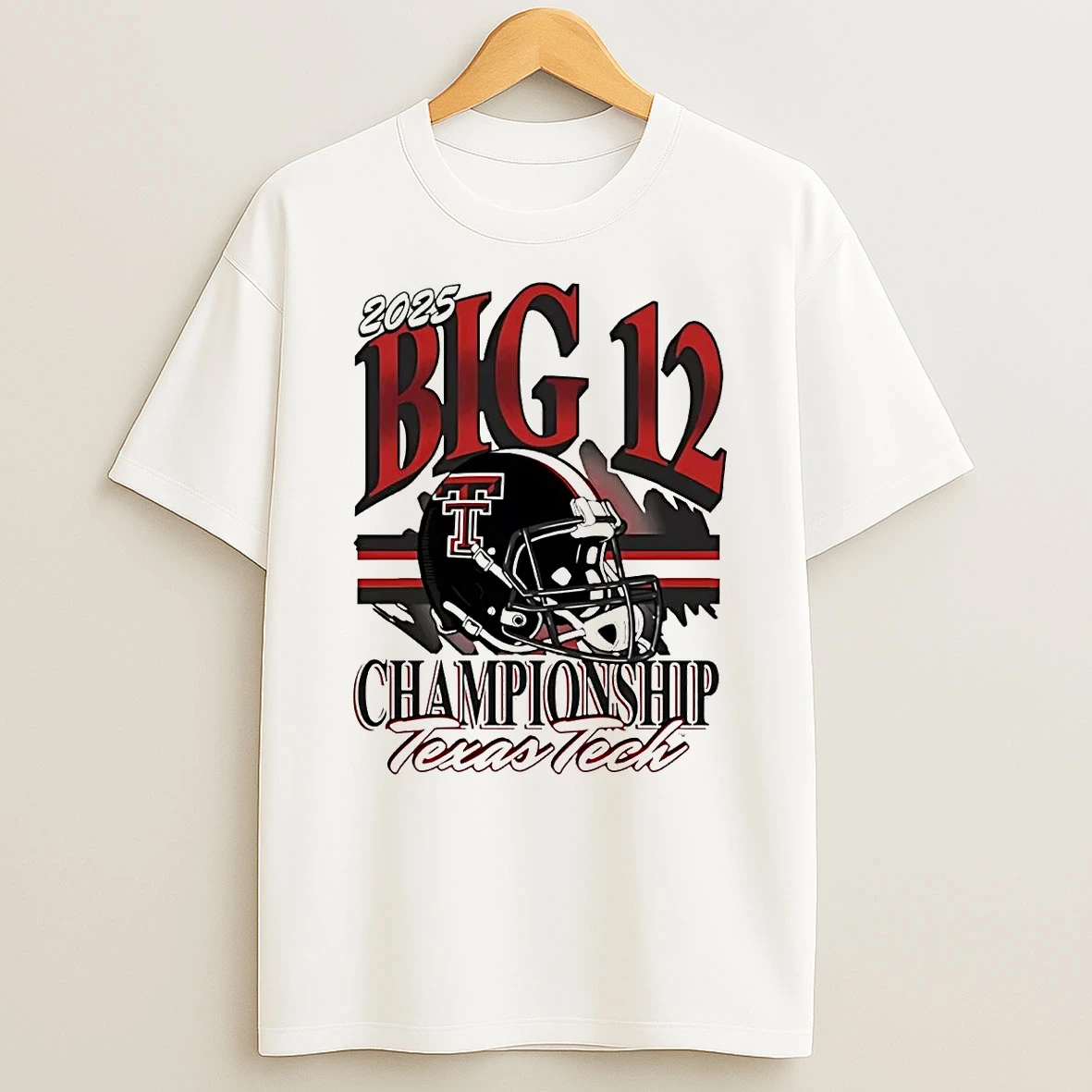 Texas Tech Red Raiders 2025 Big 12 Championship Helmet T Shirt