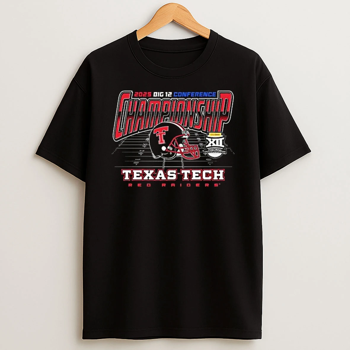 Texas Tech Red Raiders 2025 Big 12 Conference Championship Pay Dirt Helmet T Shirt