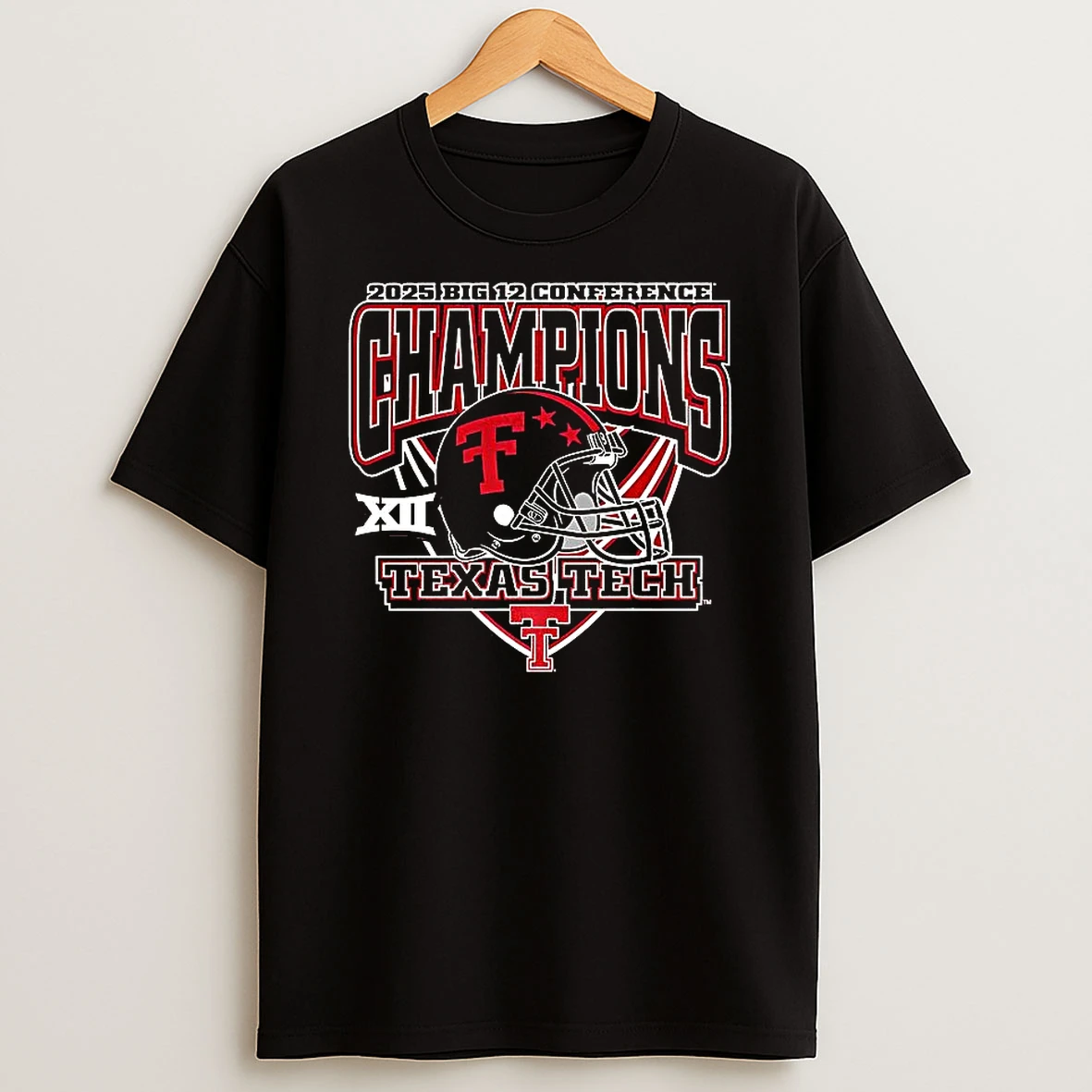 Texas Tech Red Raiders 2025 Big 12 Conference Helmet T Shirt
