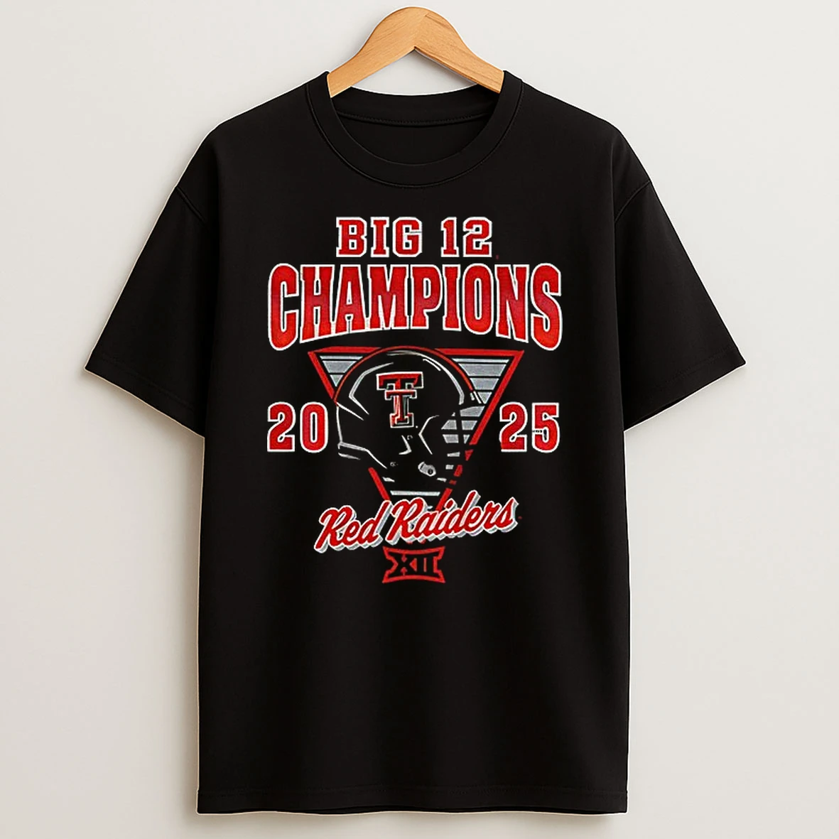 Texas Tech Red Raiders 2025 Big 12 Football Champions Helmet T Shirt