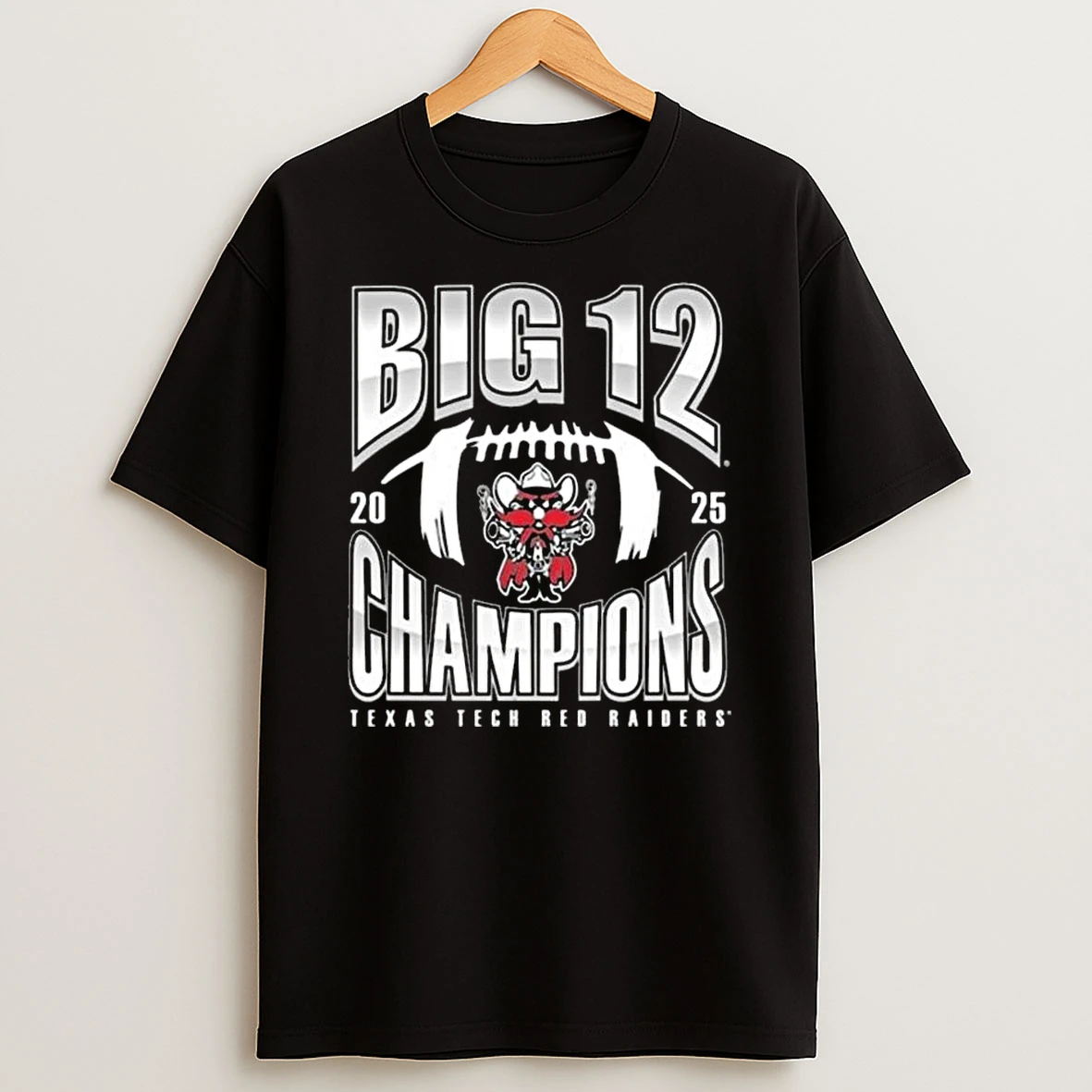 Texas Tech Red Raiders 2025 Big 12 Football Champions Number One Football T Shirt