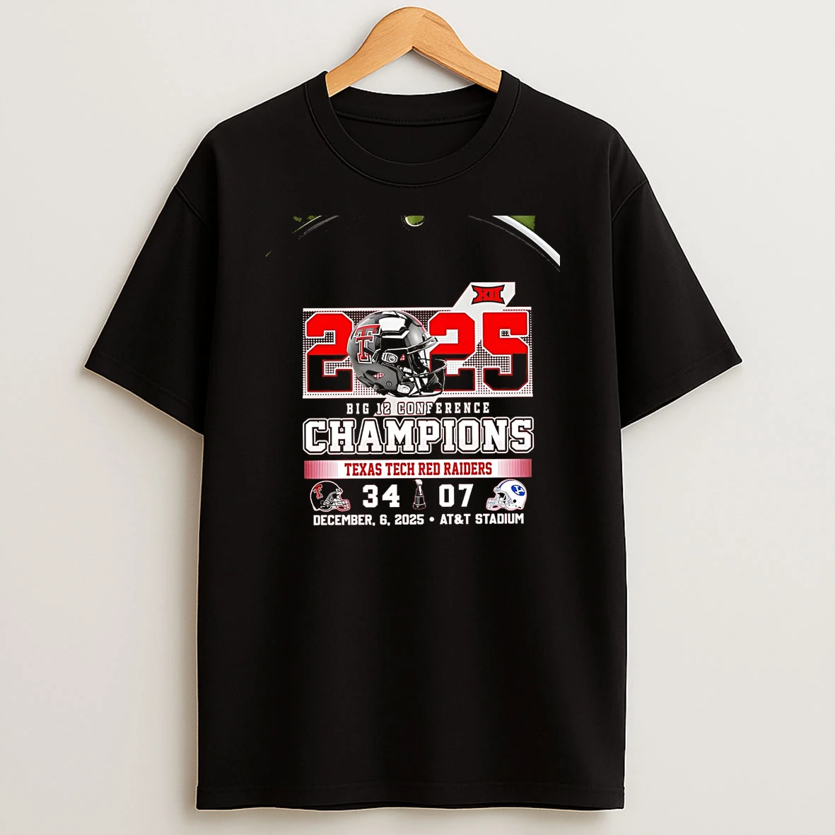 Texas Tech Red Raiders 2025 Big 12 Conference Champions Helmet Chriast T Shirt