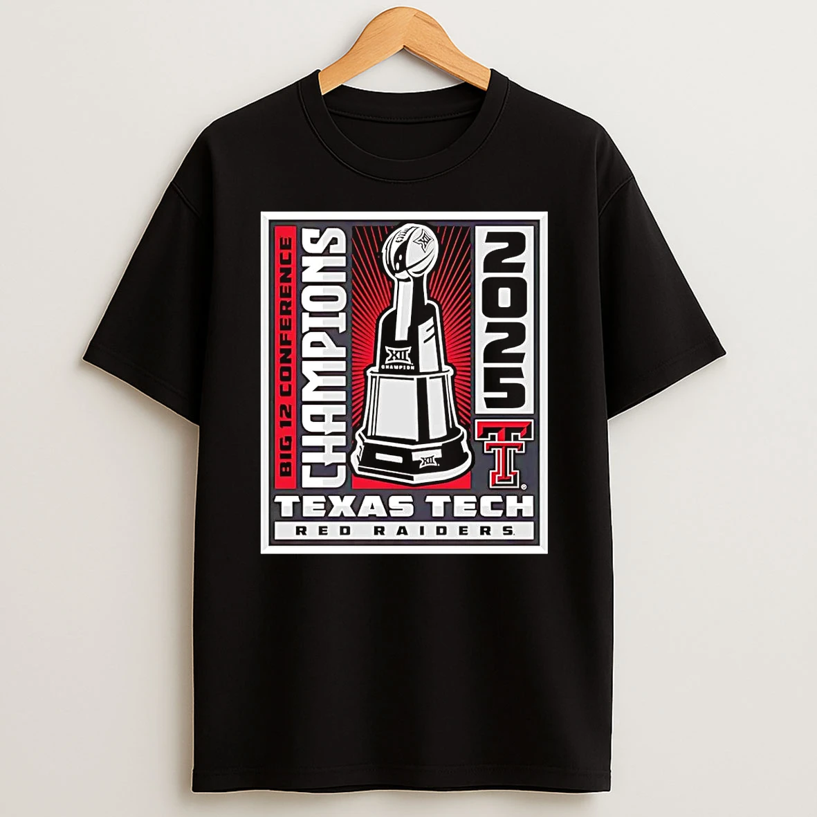 Texas Tech Red Raiders 2025 Big 12 Conference Champions Trophy T Shirt