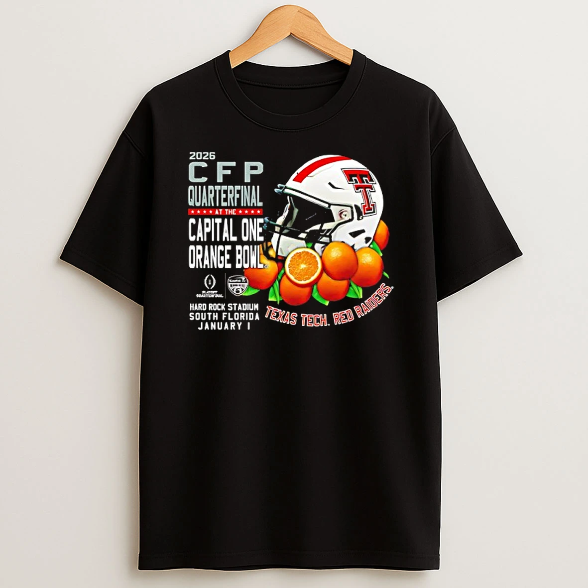 Texas Tech Red Raiders 2026 Cfp Quarterfinal At The Capital One Orange Bowl Bed Of Oranges T Shirt