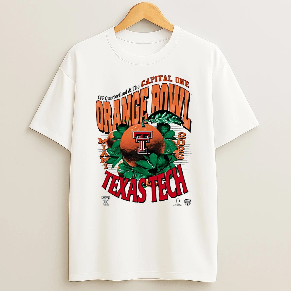 Texas Tech Red Raiders 2026 Cfp Quarterfinal At The Capital One Orange Bowl Bound Circle T Shirt