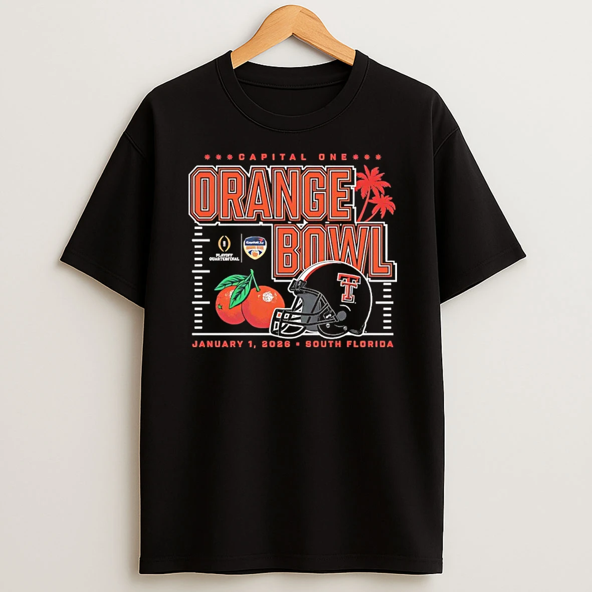 Texas Tech Red Raiders 2026 Capital One Orange Bowl T Shirt