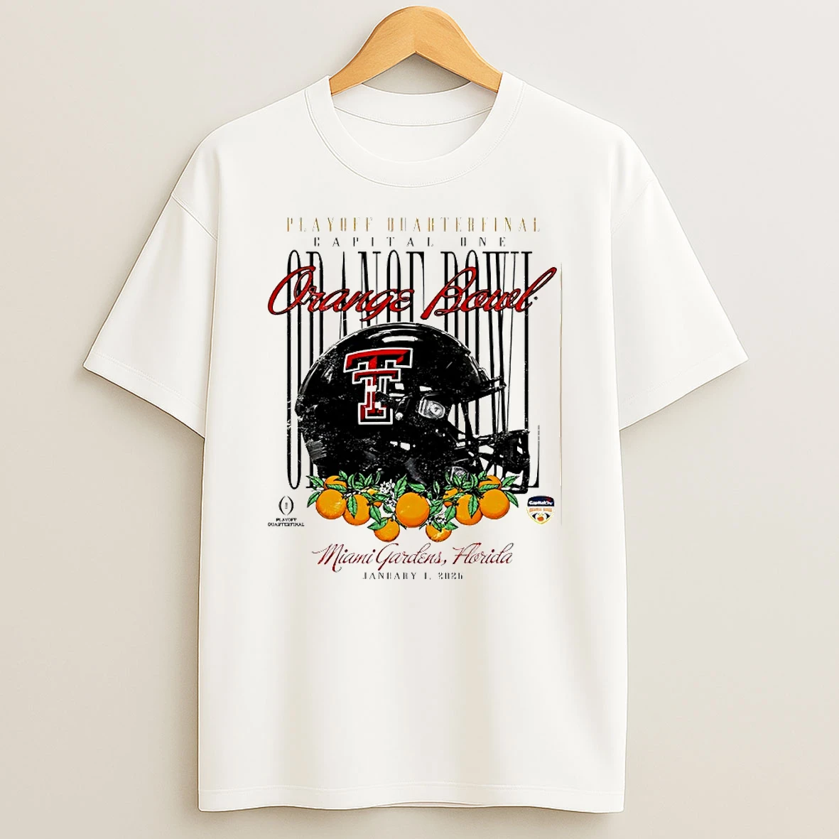 Texas Tech Red Raiders 2026 Orange Bowl Helmet Circle T Shirt