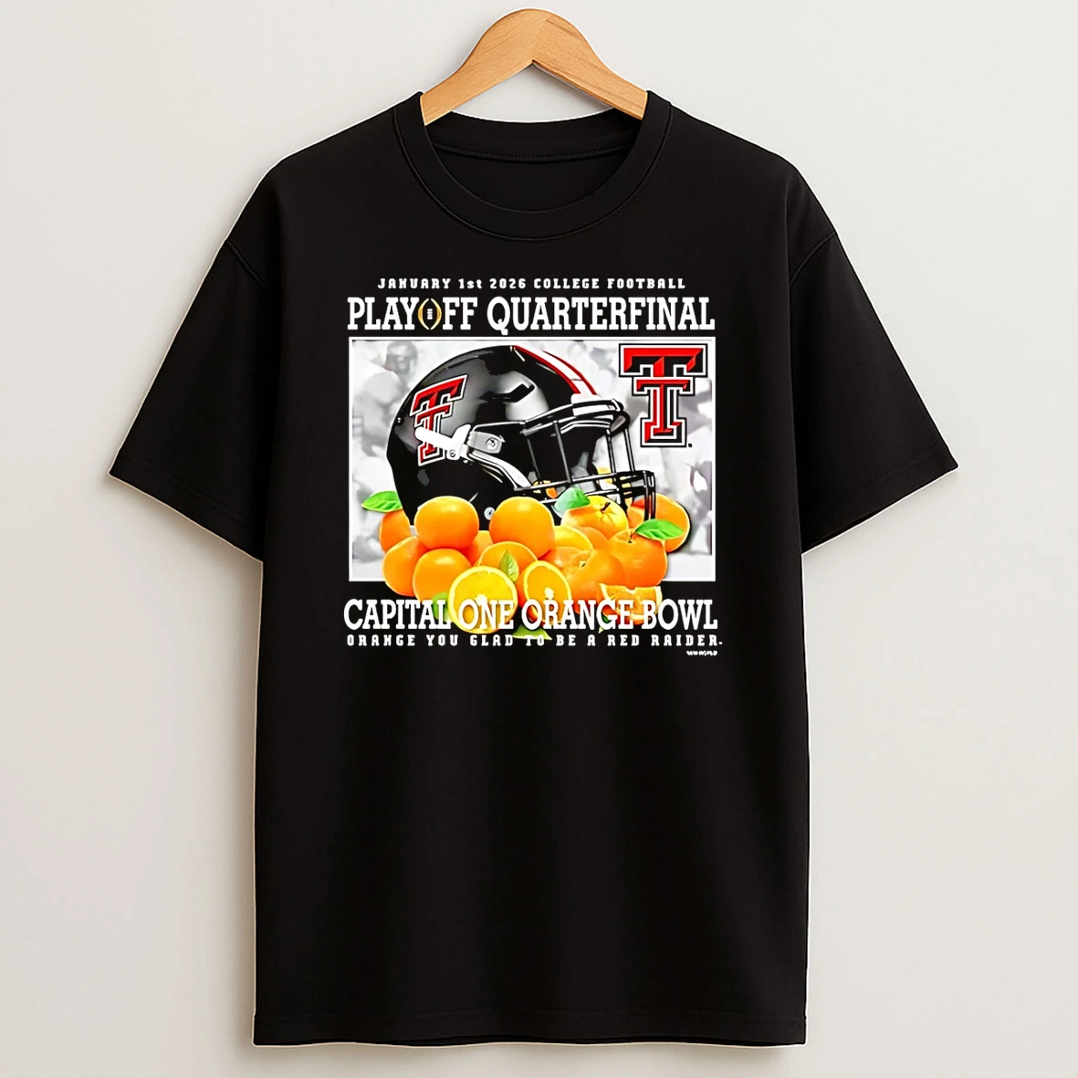Texas Tech Red Raiders 2026 Orange Bowl Helmet Vintage T Shirt