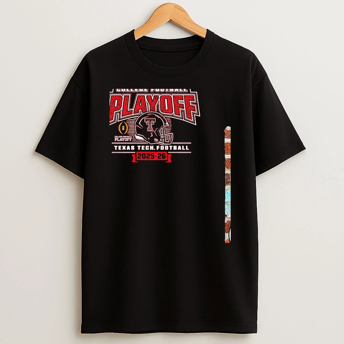 Texas Tech Red Raiders Big 12 Football Champions Cfp Led Helmet 2025 26 Red T Shirt