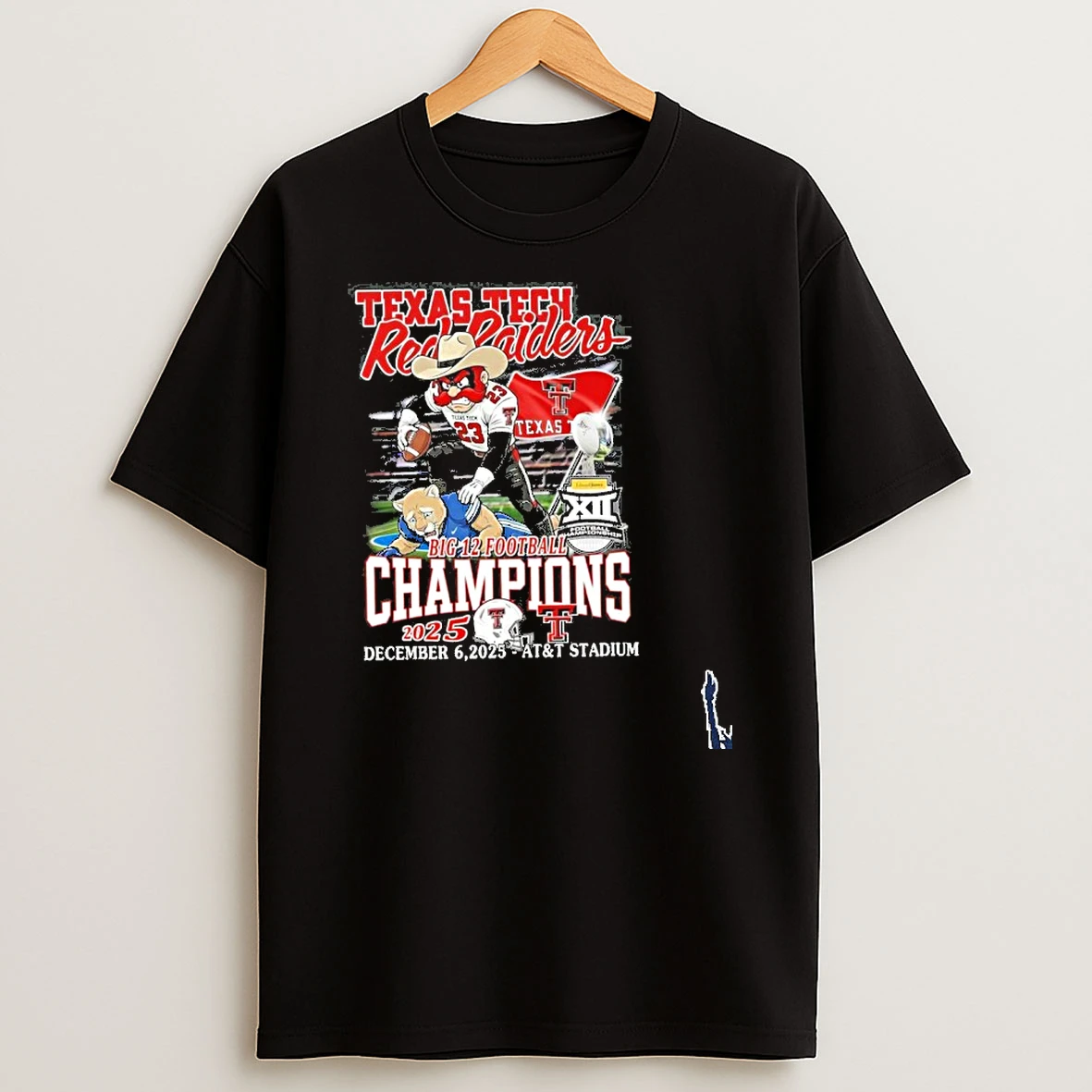 Texas Tech Red Raiders Big 12 Football Champions December 6 2025 At T Stadium T Shirt