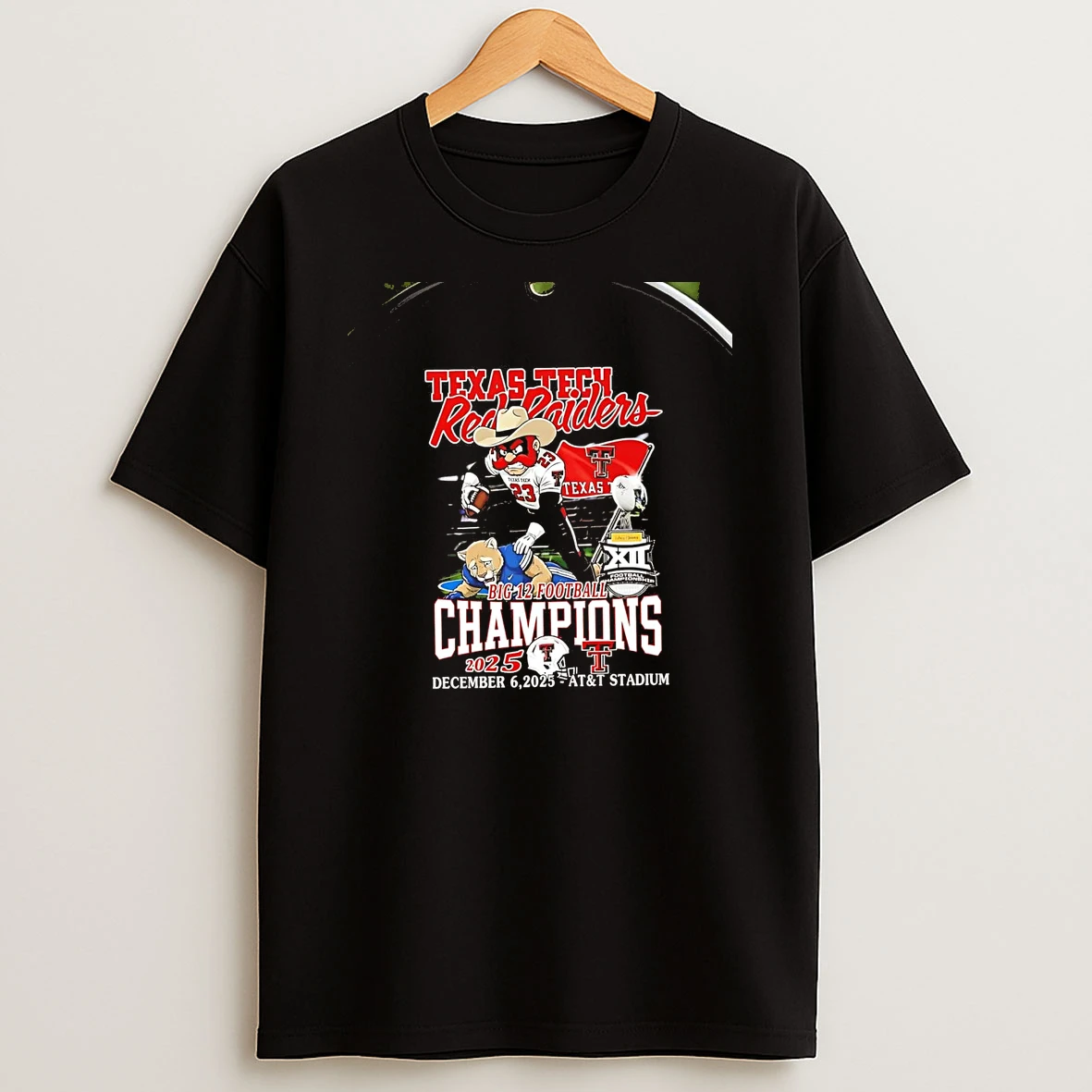 Texas Tech Red Raiders Big 12 Football Champions Trophy 2025 Chriast T Shirt