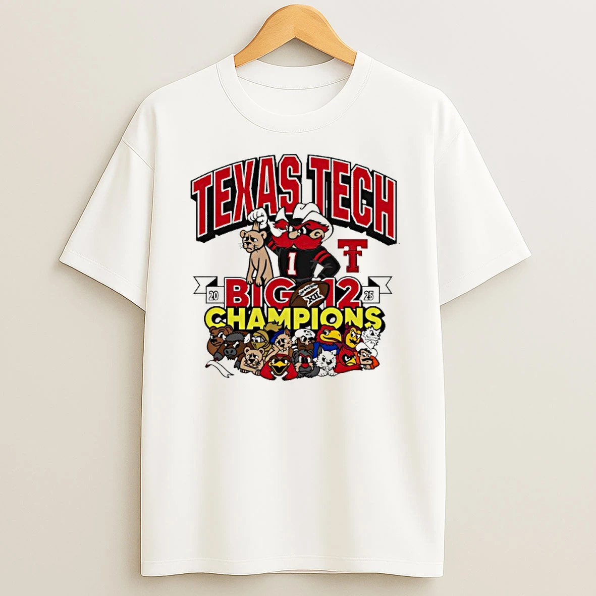 Texas Tech Red Raiders Big 12 Football Champs Mascots Winner T Shirt