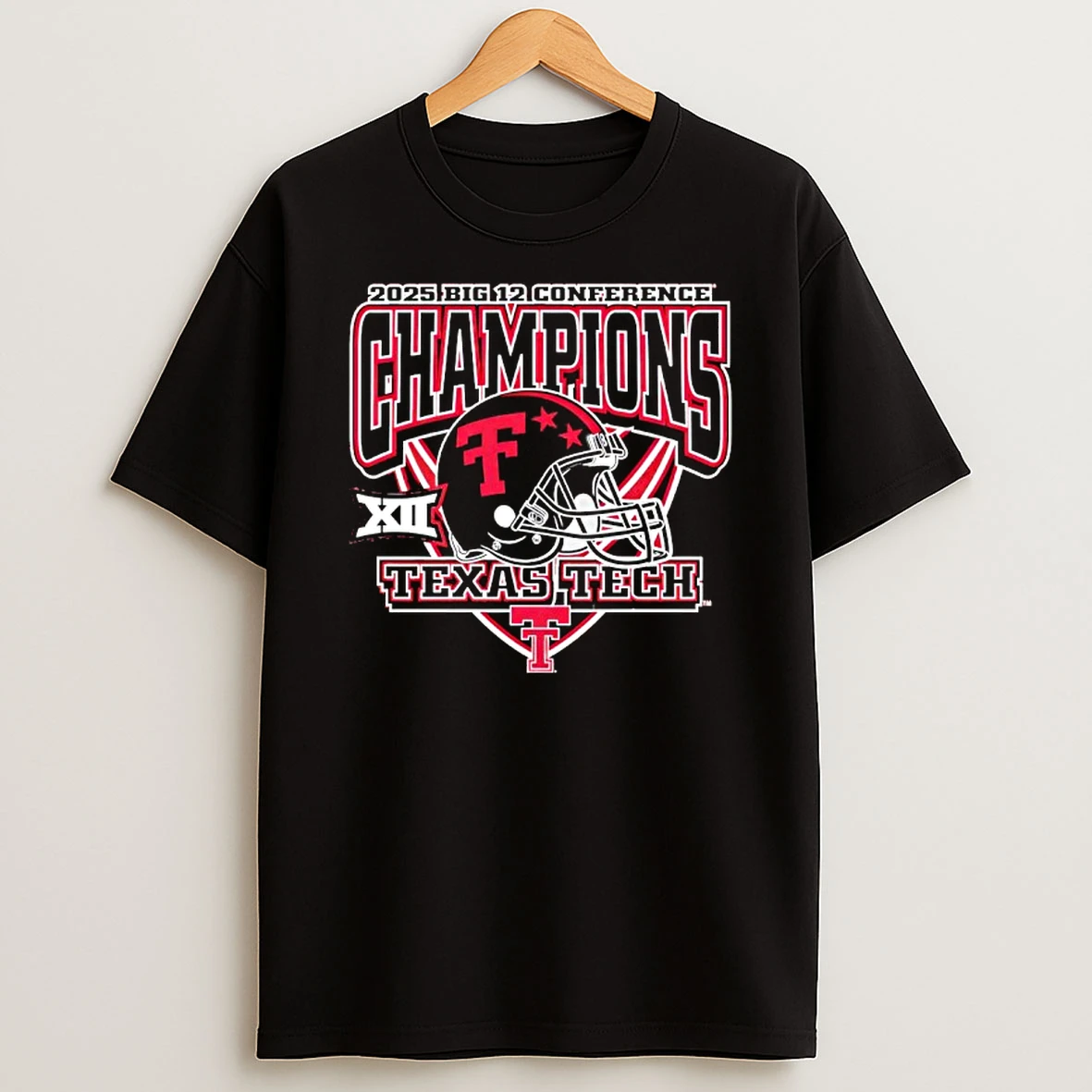 Texas Tech Red Raiders Big 12 Football Champs Helmet T Shirt