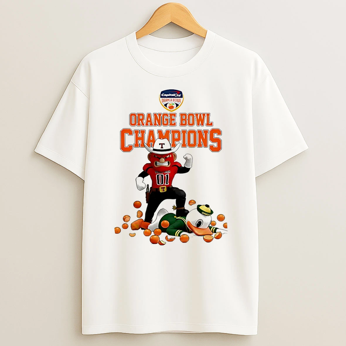 Texas Tech Red Raiders Bowl Game 2026 Champions Mascot T Shirt