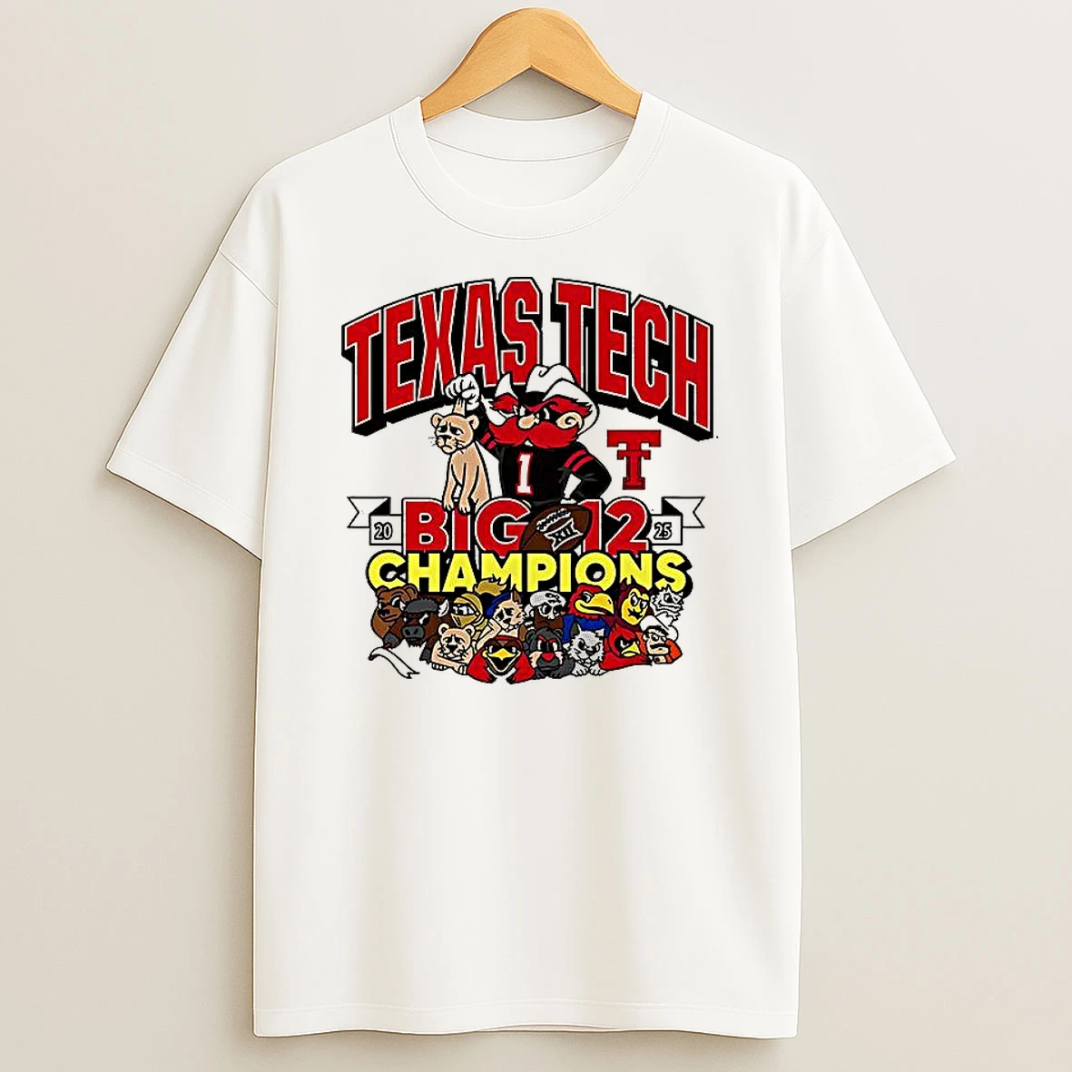Texas Tech Red Raiders Crushed It Big 12 Champions Mascot T Shirt