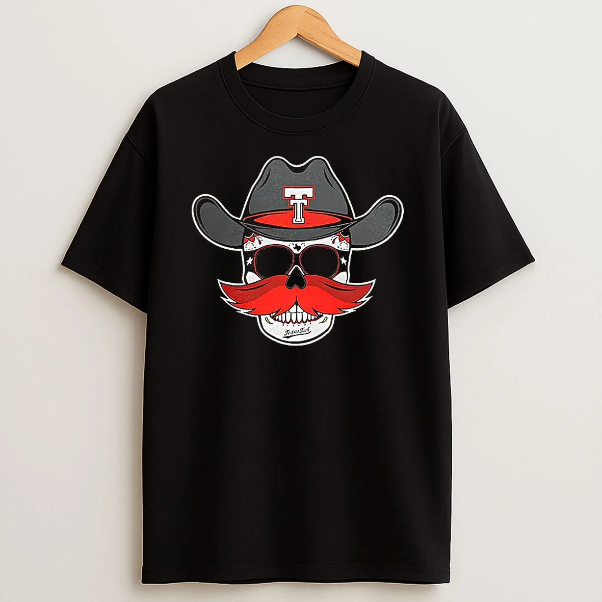 Texas Tech Red Raiders Dark Horse Western Skull Tim Tren Google T Shirt