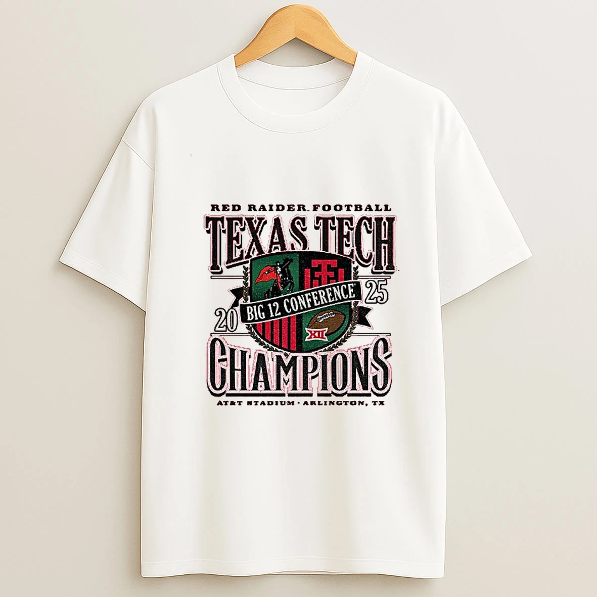 Texas Tech Red Raiders Football 2025 Big 12 Cfp Champions T Shirt