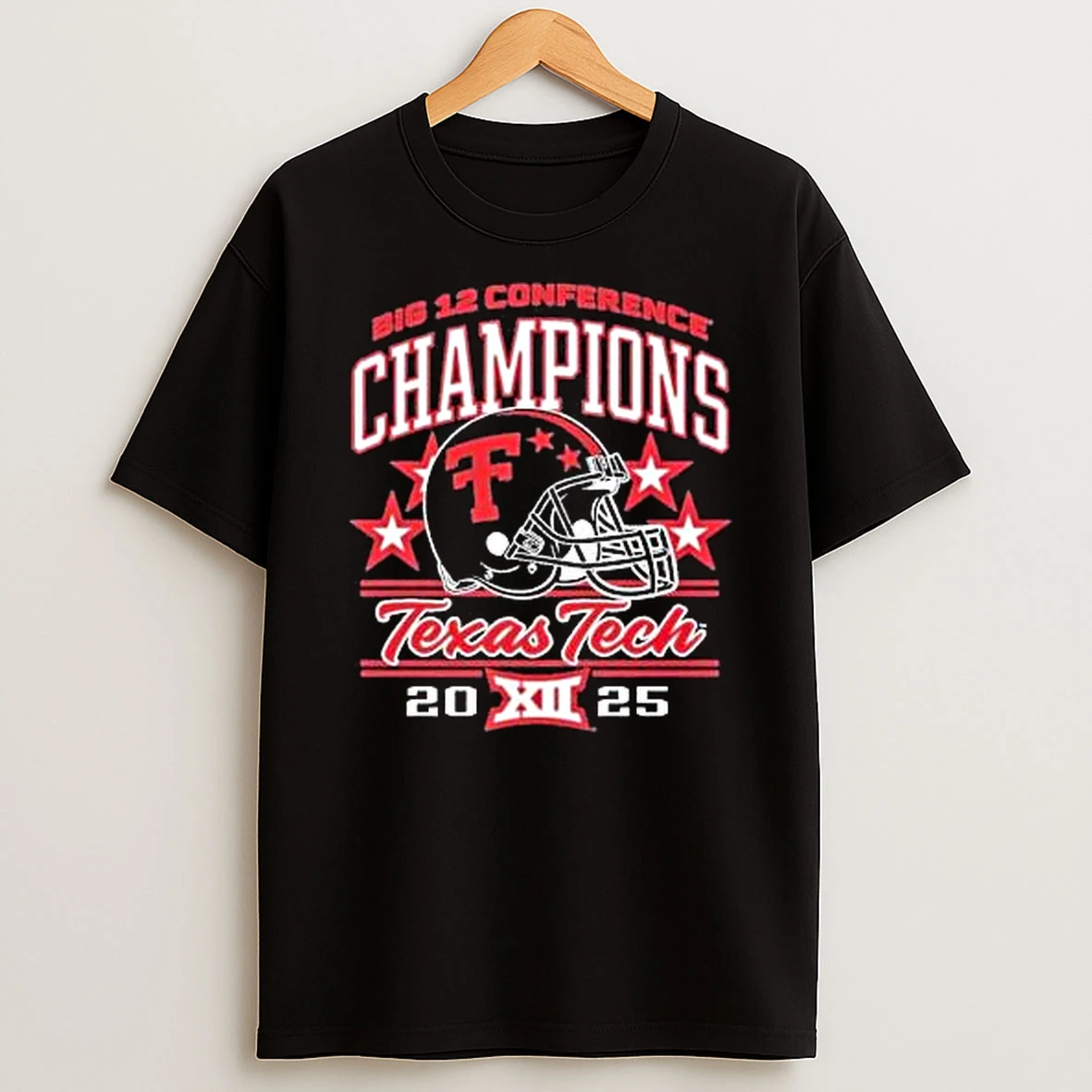Texas Tech Red Raiders Football 2025 Big 12 Conference Champions Helmet T Shirt