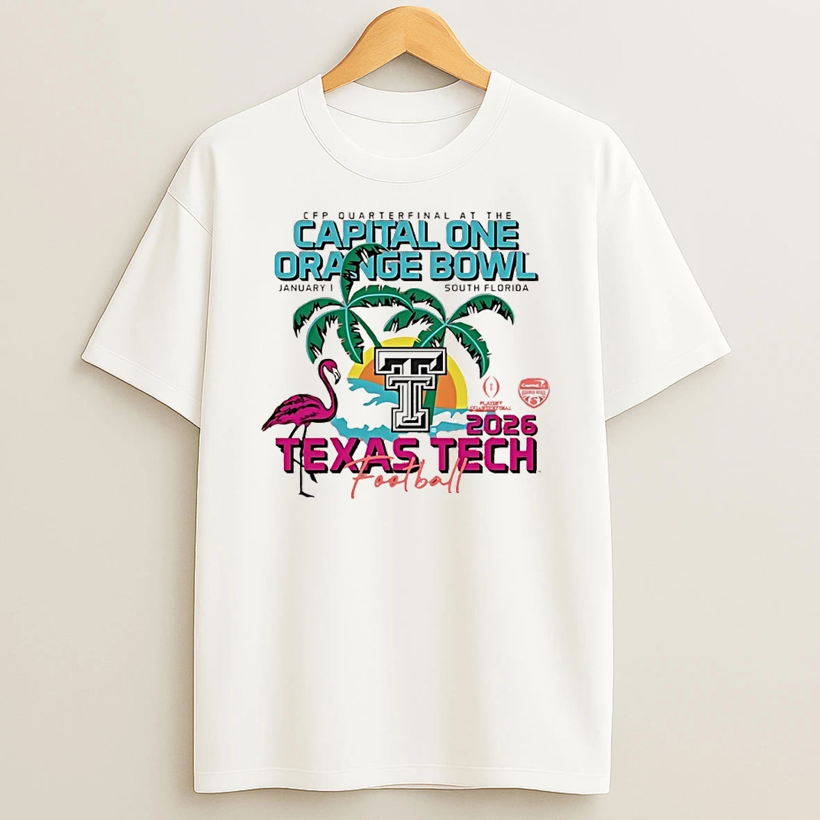 Texas Tech Red Raiders Football 2026 Cfp Quarterfinal At The Capital One Orange Bowl Game Circle T Shirt