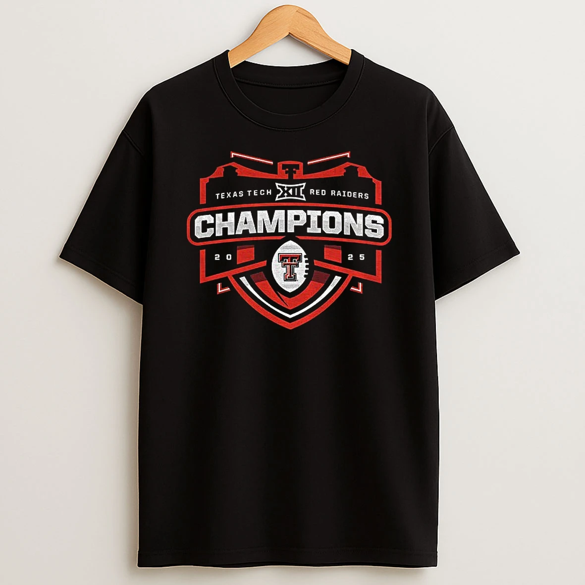 Texas Tech Red Raiders Football Xii Champions 2025 Logo T Shirt