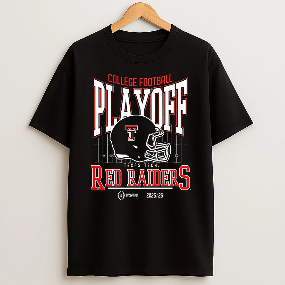 Texas Tech Red Raiders Ncaa 2025 2026 College Football Playoff Curved Helmet T Shirt