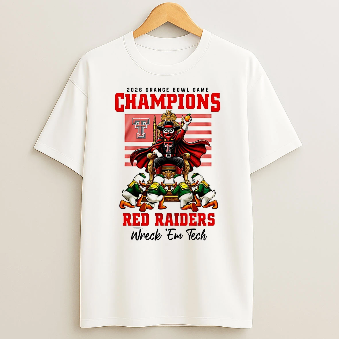 Texas Tech Red Raiders Ncaa 2026 Orange Bowl Game Champions King T Shirt