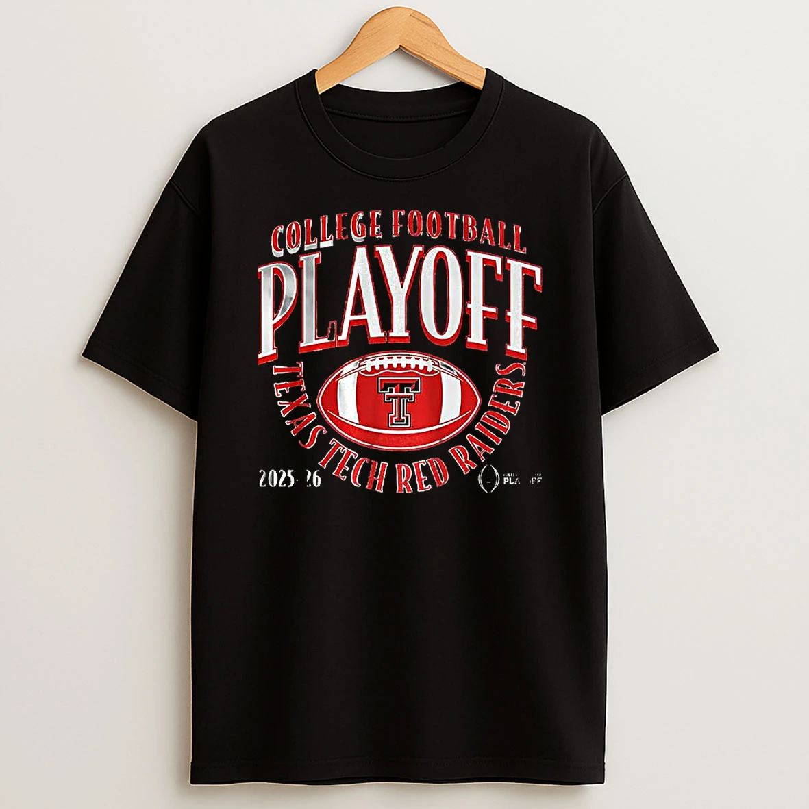 Texas Tech Red Raiders Ncaa College Football Playoff Team 2025 2026 Curve Ball Logo T Shirt