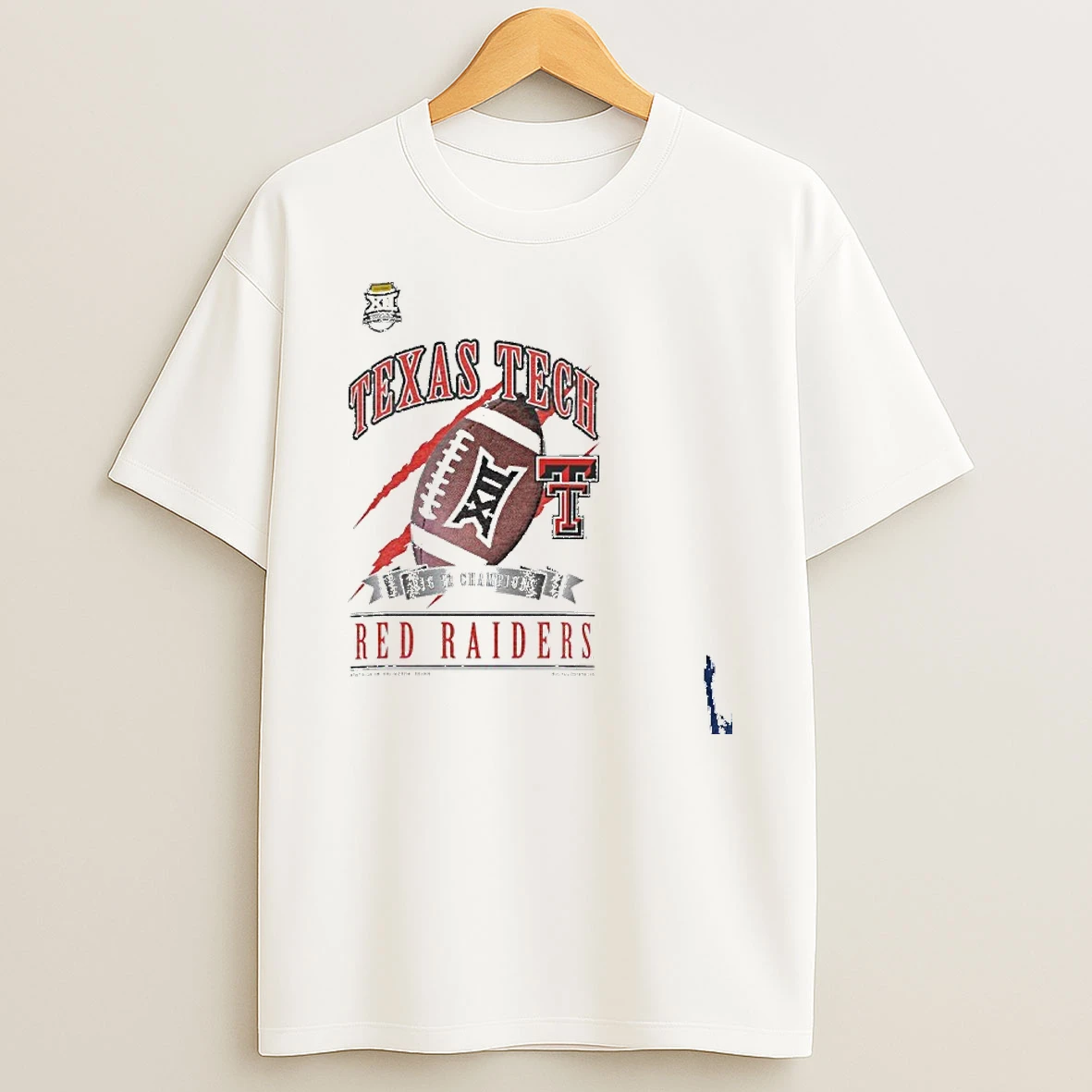 Texas Tech Red Raiders New Era 2025 Big 12 Football Champions Locker Room T Shirt