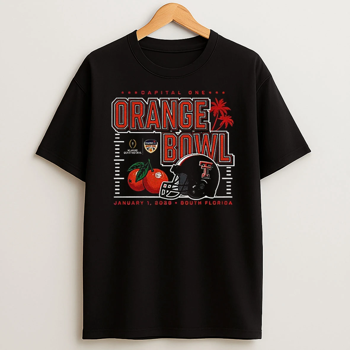 Texas Tech Red Raiders Orange Bowl 2026 Capital One Football T Shirt